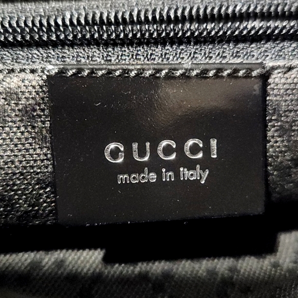 GUCCI Authentic Bamboo Black Classic Nylon Shoulder Bag 000 2058 0509 EUC!! - Picture 4 of 16